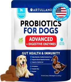 Dog Probiotics Gut Health Itchy Skin Allergies & Immunity Support Yeast Balance Dog Probiotic Chews with Prebiotics Dog Probiotics and Digestive