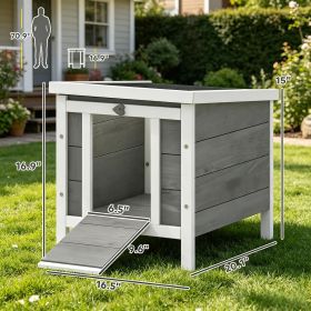 Small Wooden Rabbit Hutch Bunny Cage Guinea Pig Cage Duck House Dog House for Rabbits, Chickens, DucksG