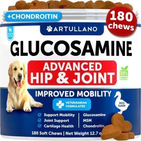 Glucosamine for Dogs Hip and Joint Supplement for Dogs with Arthritis Chews with Chondroitin Hemp Oil MSM Canine Joint Pain Relief Health Mobilit